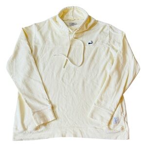 Cuffy’s Ocean Wash Yellow Pullover Mock Neck Pockets Thumbholes Cotton Large